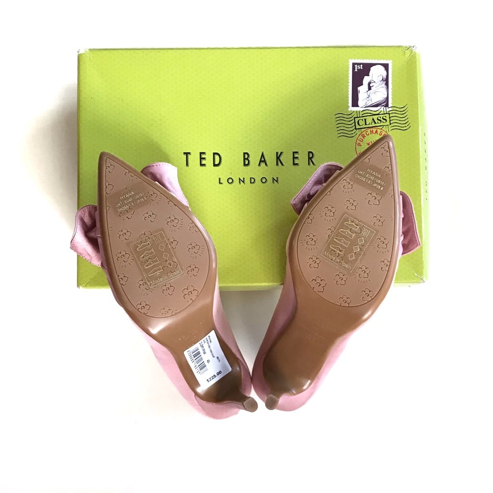 Ted Baker Hyana Moire Satin Bow Court Heels in Dusty Pink Sz 10 NIB - Picture 10 of 12